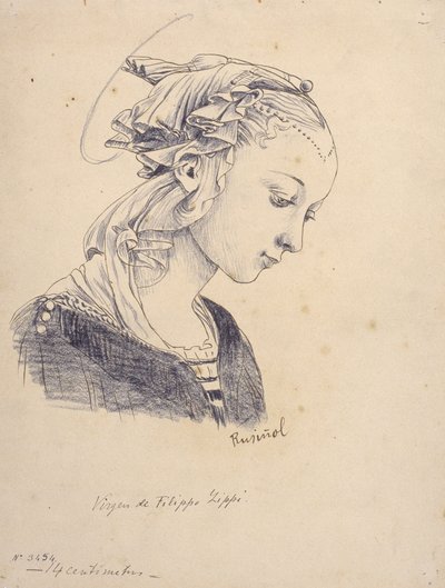 Bust from the Madonna with Angels by Filippo Lippi by Santiago Rusiñol